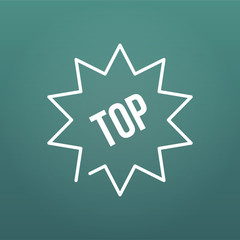 Trusted top seller starburst vector icon illustration on modern background. top 10, raiting.