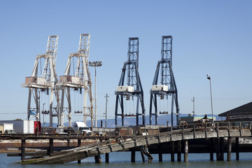 Fototapeta premium Cargo container cranes.