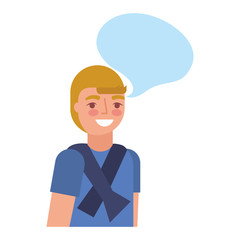 young man with speech bubble