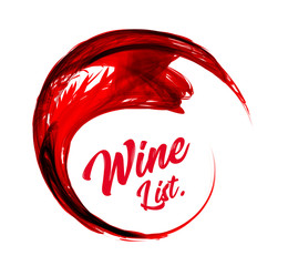 Abstract red wine background. Wine list. illustration on white.