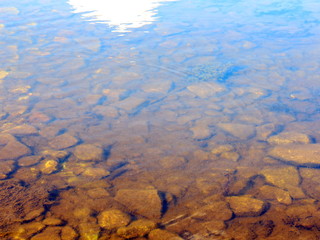 clear waters on the river with fish