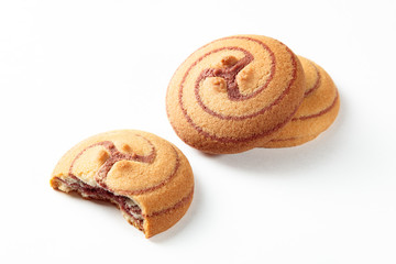 pastry, biscuit,  cookies isolated white background
