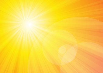 Vector : Sun shine with yellow background