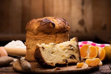 Italian Christmas cake. Panettone