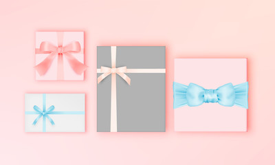 Gift box in winter sale theme with pastel color scheme