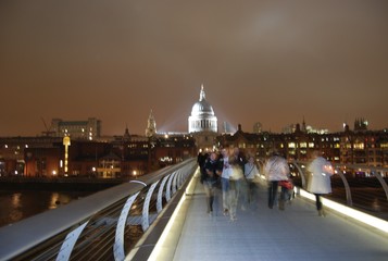 Millennium Bridge and St Paul's Cathedral, London, England