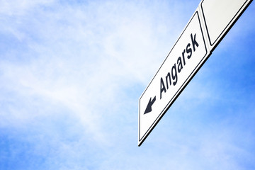 Signboard pointing towards Angarsk