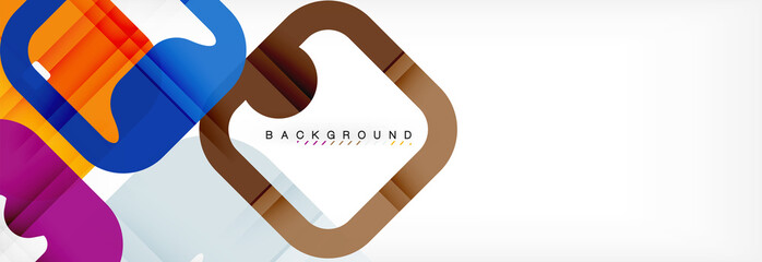 Square geometric background, multicolored template for business or technology presentation or web brochure cover layout, wallpaper.