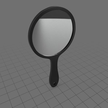 Circular handheld mirror