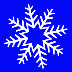 white snowflake on blue background