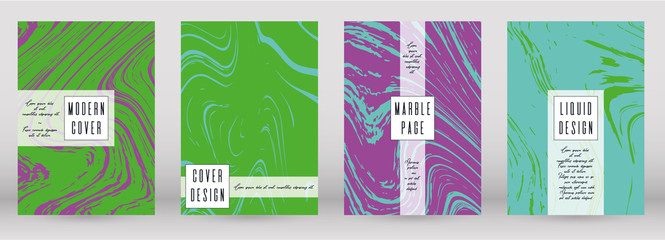 Modern Marble Cover Design for your Business with Abstract Lines. Futuristic Poster, Flyer, Layout with Liquid Pattern for Branding, Identity, Annual Report. Vector minimalistic brochure. Luxury.