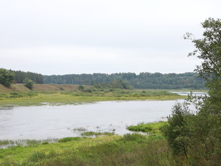 autumn cloudy day on the river