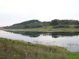 autumn evening on the river