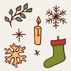 Christmas design elements set