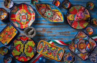 Obraz premium Mexican pottery Talavera style of Mexico