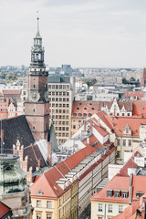 Obraz premium The Old Town Hall in a medieval Market Square in Wroclaw, Poland