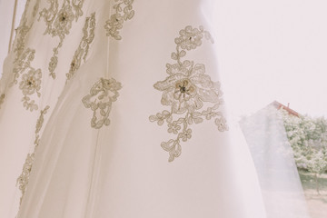 Floral Detailing from a wedding dress