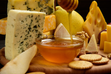 slices of cheese brie or camembert with croissants