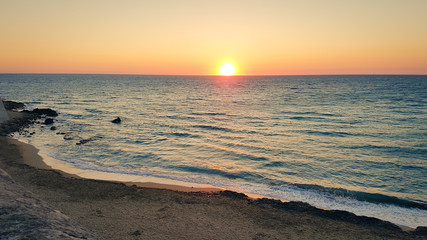 Sunset over the sea in southern Italy a Gallipoli.