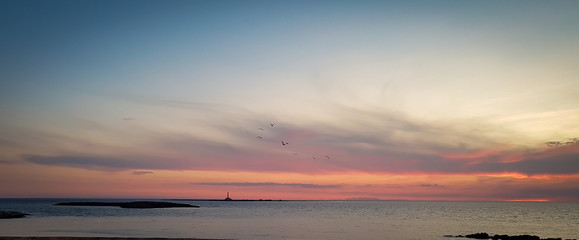 Obraz premium Sunset over the sea in southern Italy a Gallipoli, Italy.