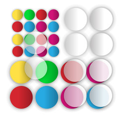 Small and large circles.