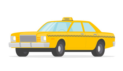 Yellow taxi car - stock vector. © Comauthor