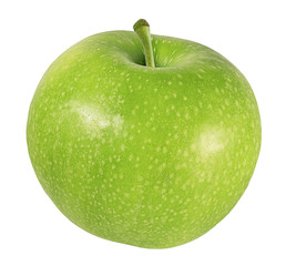 Fresh green apple isolated on white background with clipping path