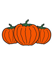 Obraz premium viele 3 kürbis halloween frucht tomate obst rund lecker essen hunger comic cartoon clipart cool design