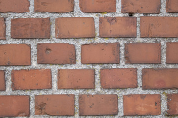 background, old red brick wall