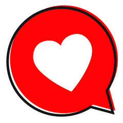 Heart in a speech bubble, vector love icon.