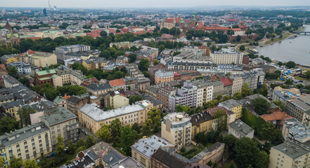 aerial view of the Old Town in Krakow