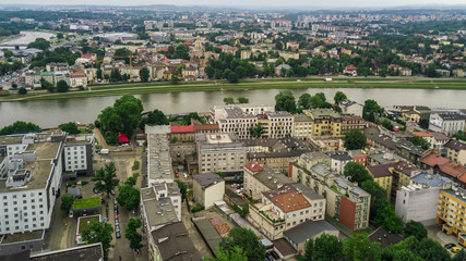 Fototapeta na wymiar a bird's eye view of Zwierzyniec and Debniki in Krakow