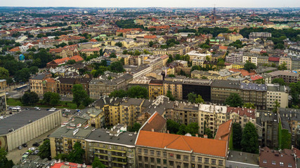 Fototapeta na wymiar aerial view of the Old Town in Krakow