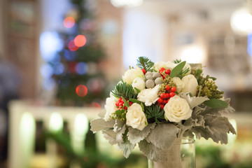 Wedding bouquet in the New Year's interior