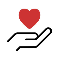 One Hand Holding Heart (Live Stroke Path) Vector