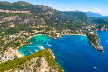 Paleokastritsa bay on Corfu island, Ionian archipelago, Greece