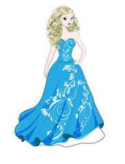 Fototapeta premium princess in blue dress