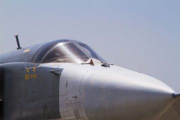 Fototapeta na wymiar Military jet fighter ready to fly