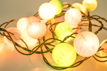 Christmas decorations, christmas lights full of colors isolated