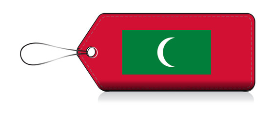 Maldivan flag leble, Flag label made in Maldives © VectorPart