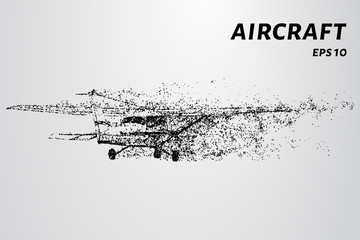 Fototapeta na wymiar Aircraft of particles. Aviation concept design