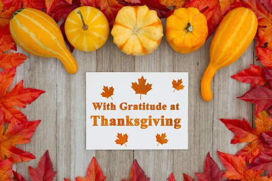With Gratitude at Thanksgiving greeting