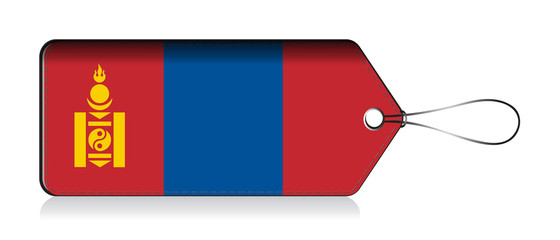 Mongolian flag label, Made in Mongolia © VectorPart