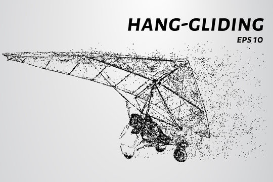 The glider consists of dots and circles. Hang-gliding from the particles.
