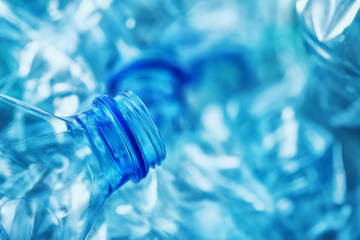 Crushed plastic bottles heap
