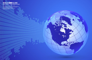 Abstract technology background with world globe