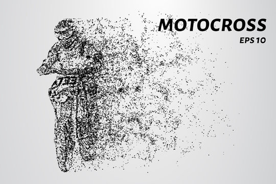 Motocross rider ride. Vector.