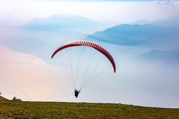 Paraglider above Lake Garda