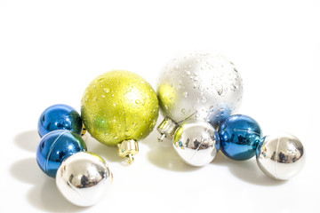 Christmas decorations, detailed christmas balls isolated in a white background
