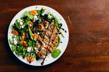 Grilled Chicken Salad Flat Lay